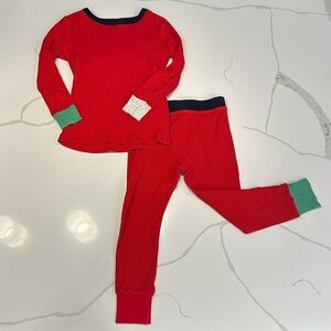 J crew crewcuts boys long sleeve waffle 2 piece pajama set red size 3 ❤️🧇
